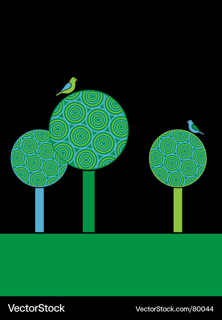 Colorful Circle Trees Vector Image