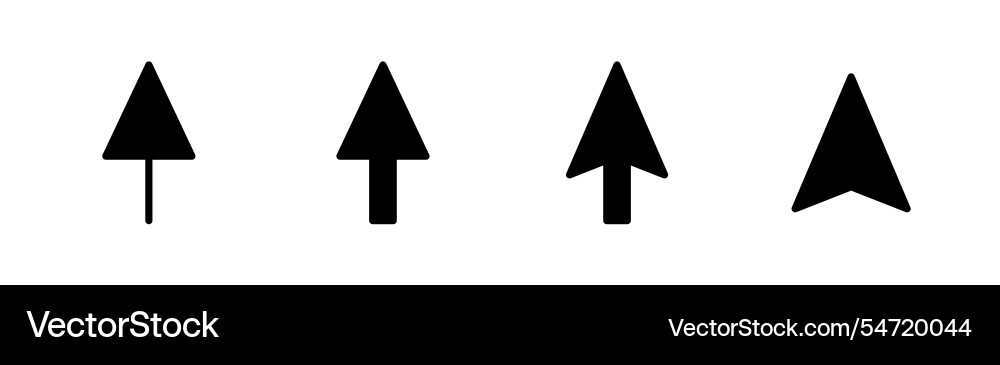 Cursor icon in glyph black mouse pointer vector image