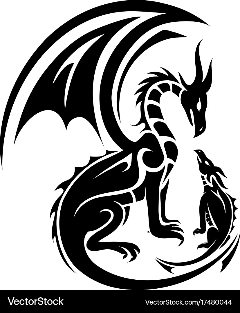 Dragon Family Tattoo vector image