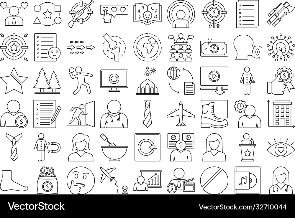 Explanatory icons set every single icon c Vector Image