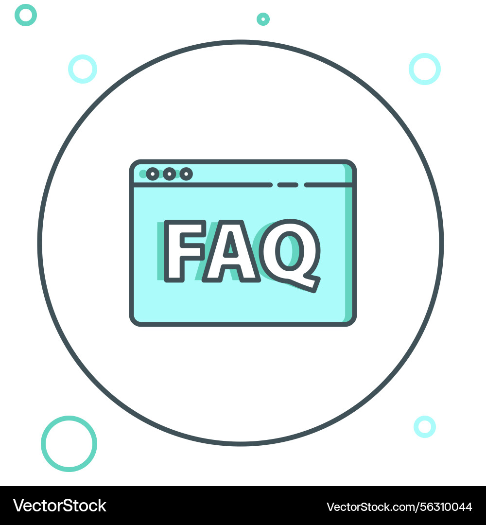 FAQ Browser Icon - Line Style Vector Image