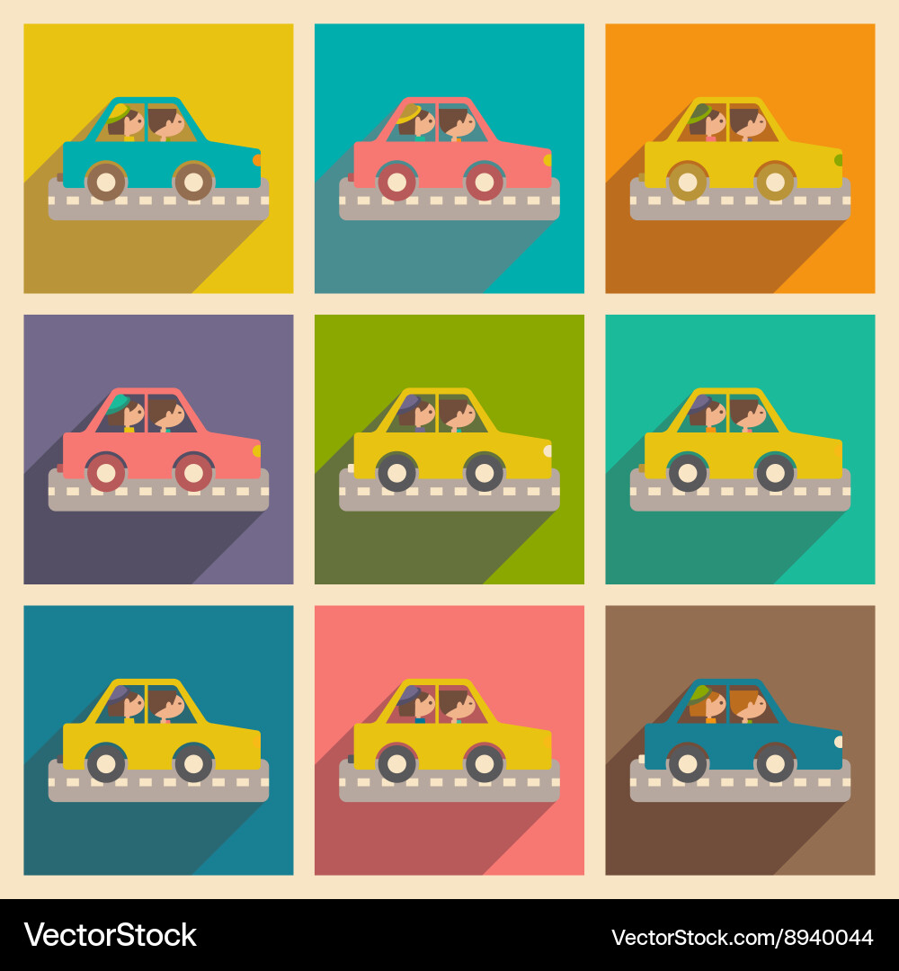 Flat with shadow concept and mobile application vector image