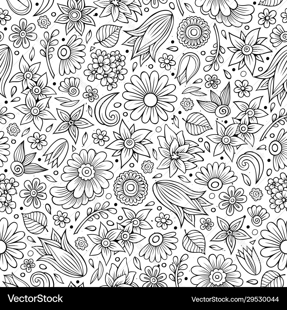 Floral Spring Seamless Pattern Vector Image