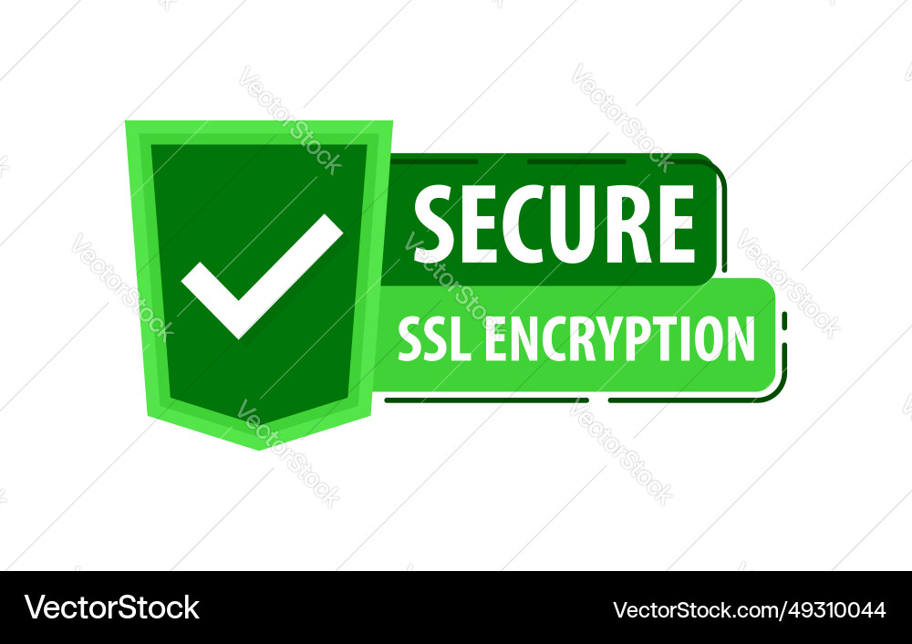 Green secure checkmark badge ssl Green secure checkmark badge ssl vector image