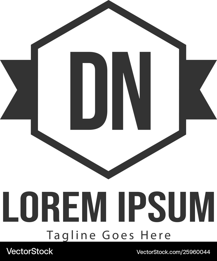 Initial dn logo template with modern frame Initial dn logo template with modern frame vector image
