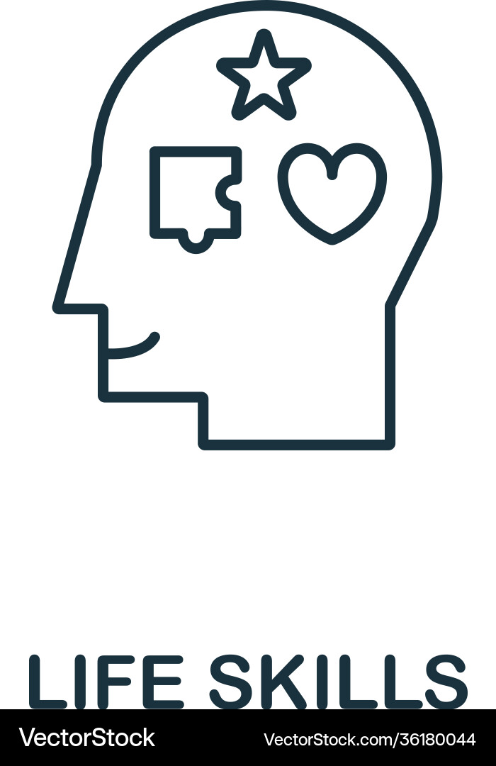 Life skills icon simple line element Vector Image