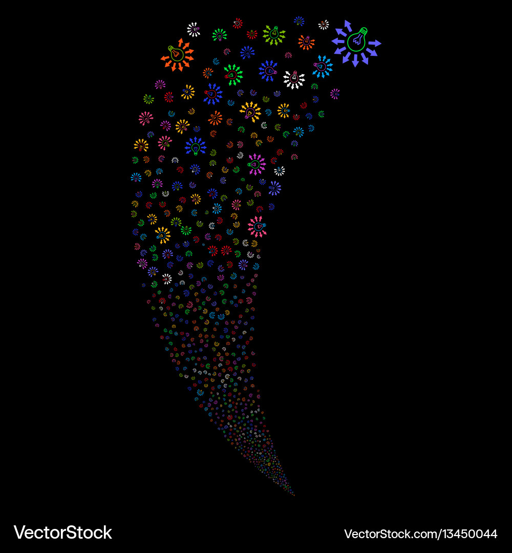 Light bulb random stream Light bulb random stream Vector Image