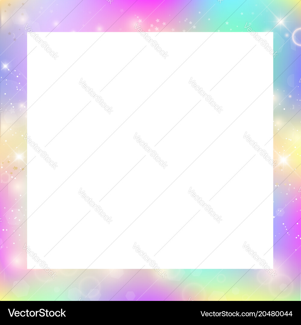 Magic border with rainbow mesh and space for text Vector Image