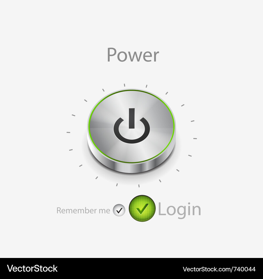 Power Login Button vector image