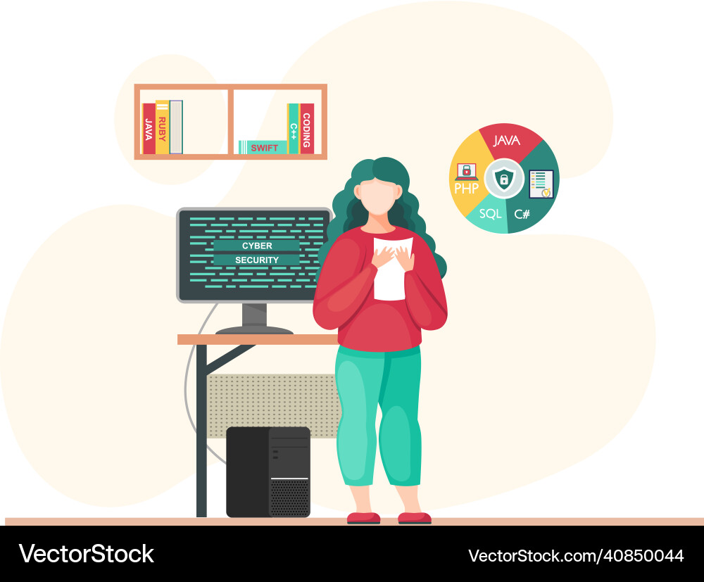 Programmer engineering and coding Programmer engineering and coding vector image