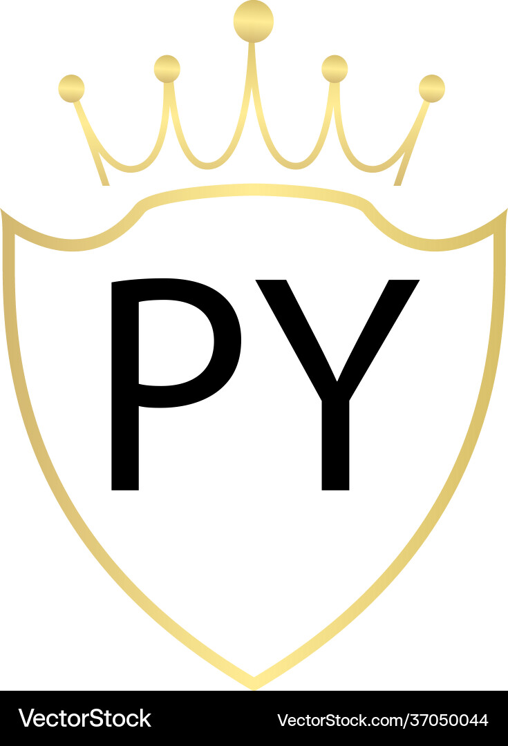 Py letter logo design with simple style Vector Image