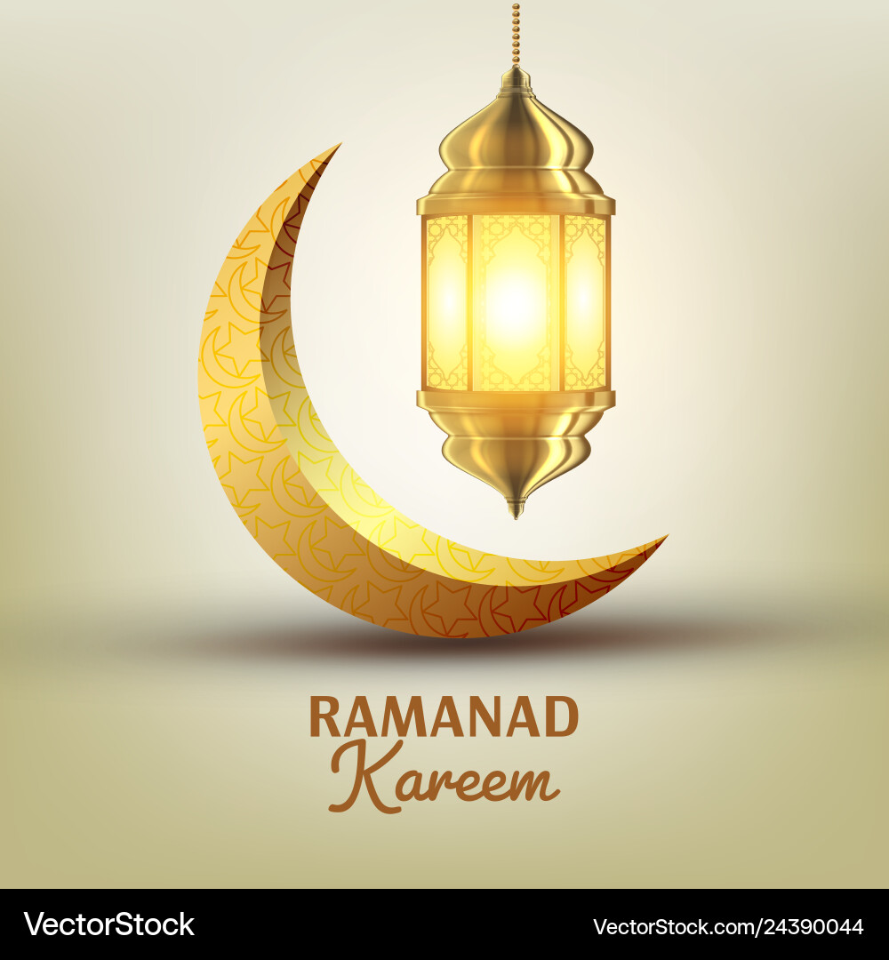 Ramadan kareem greeting card islam lamp Ramadan kareem greeting card islam lamp vector image