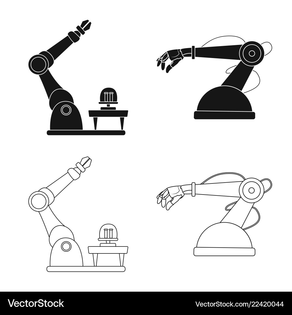 Robot and factory icon set Vector Image