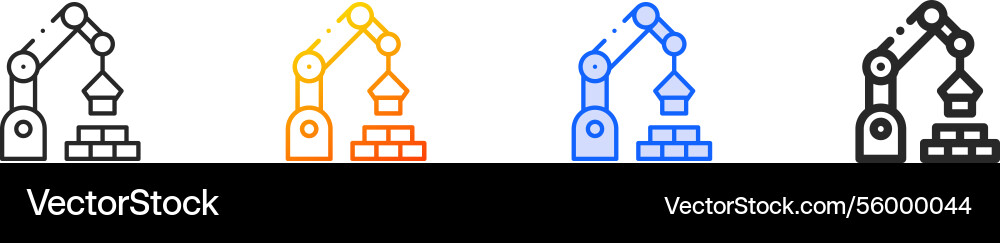 Robot iconthin linear gradient blue stroke Robot iconthin linear gradient blue stroke vector image