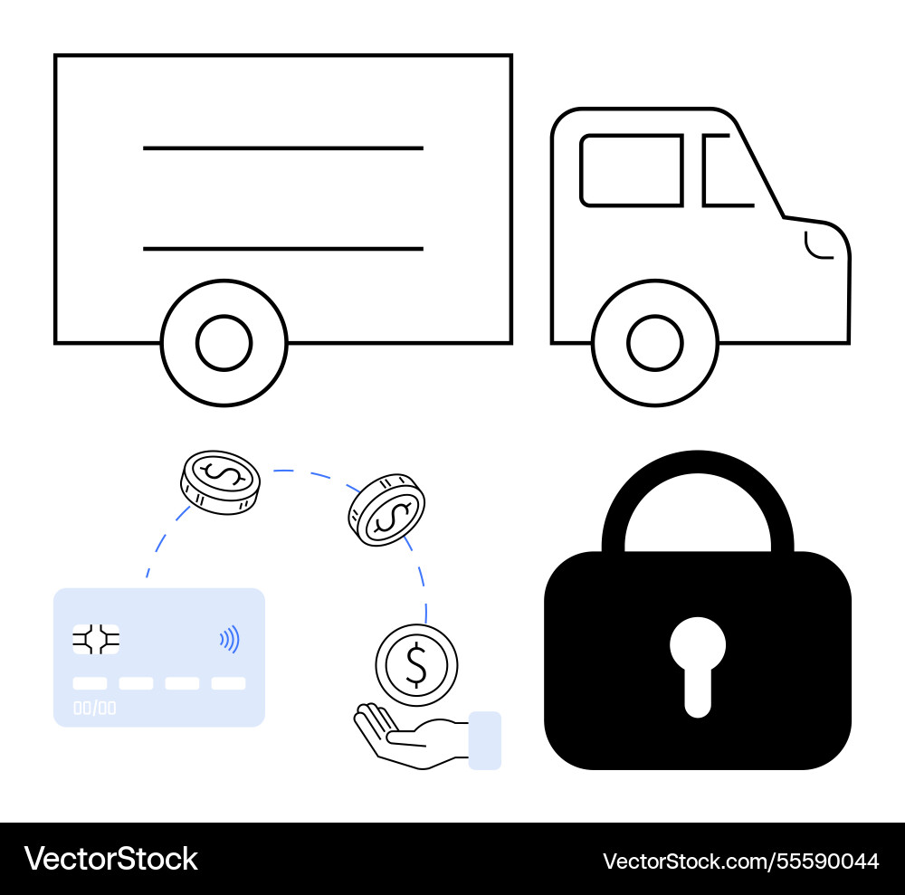 Secure transportation and digital transactions Vector Image
