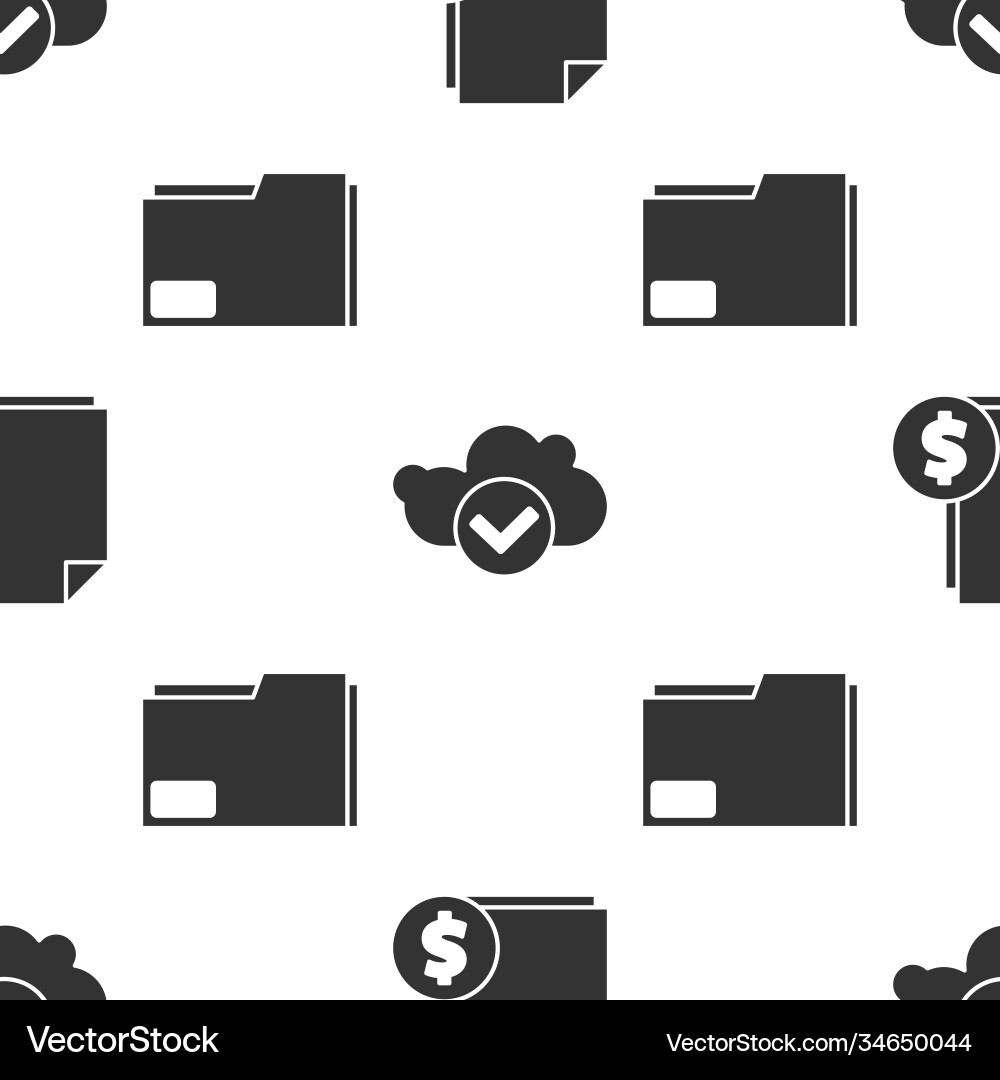 Set finance document cloud with check mark Set finance document cloud with check mark vector image