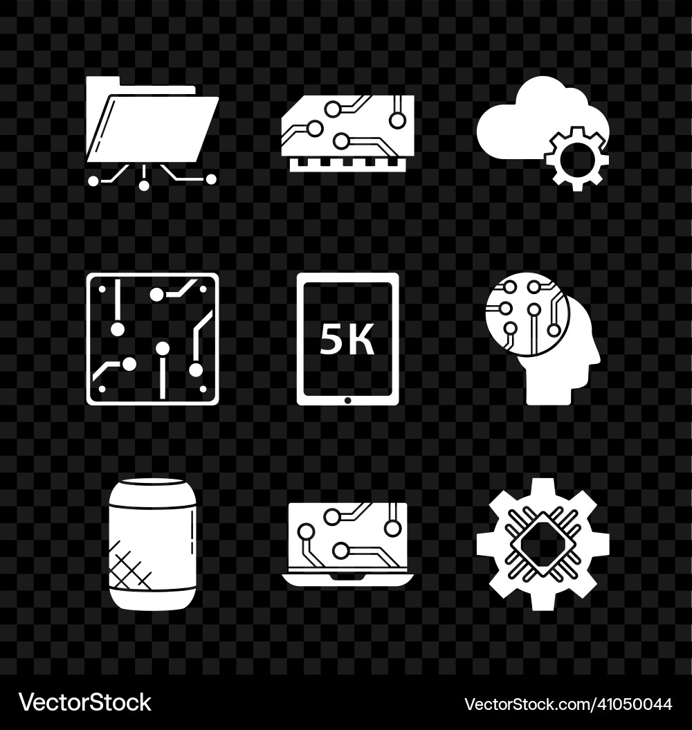 Set folder and lock ram random access memory Vector Image