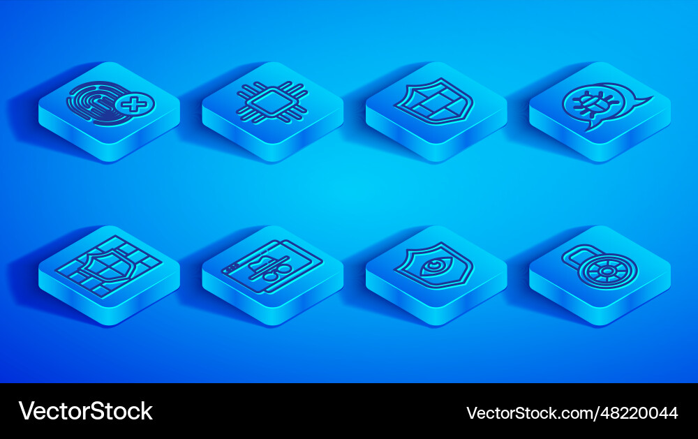 Set line cancelled fingerprint processor Set line cancelled fingerprint processor vector image