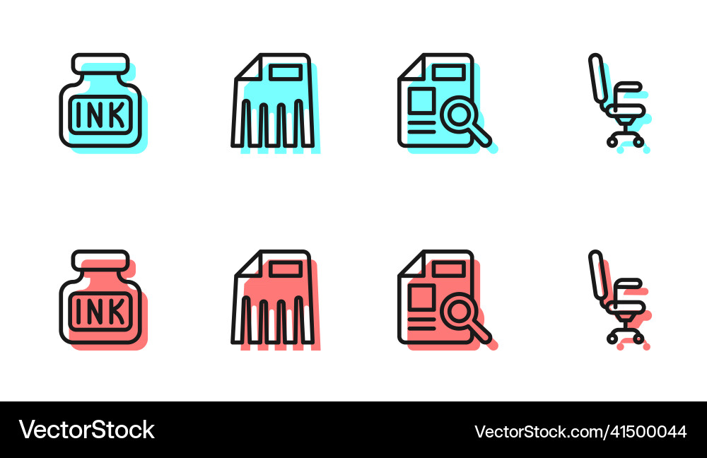Set line document with graph chart inkwell paper Set line document with graph chart inkwell paper vector image