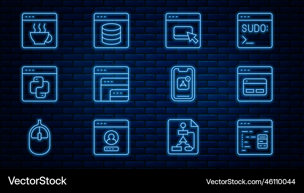 Set line software search engine browser files Set line software search engine browser files vector image