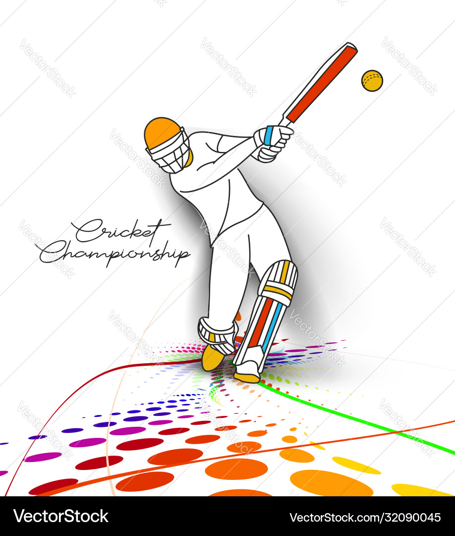 Abstract colorful pattern with batsman and bowler Abstract colorful pattern with batsman and bowler Vector Image
