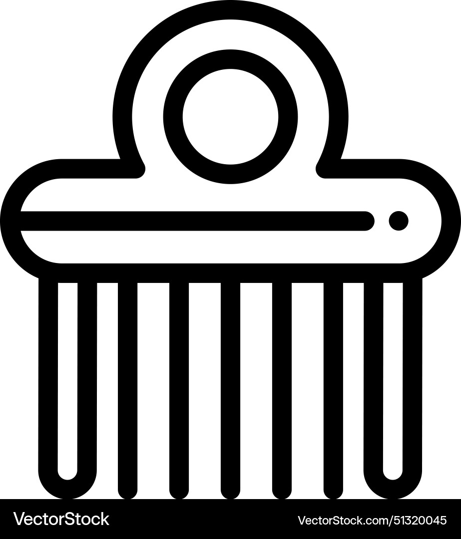 Afro pick icon thin linear style design isolated Vector Image