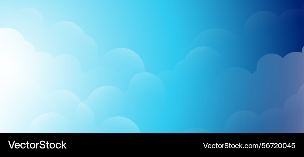 Blue gradient sky background with soft rounded Blue gradient sky background with soft rounded vector image