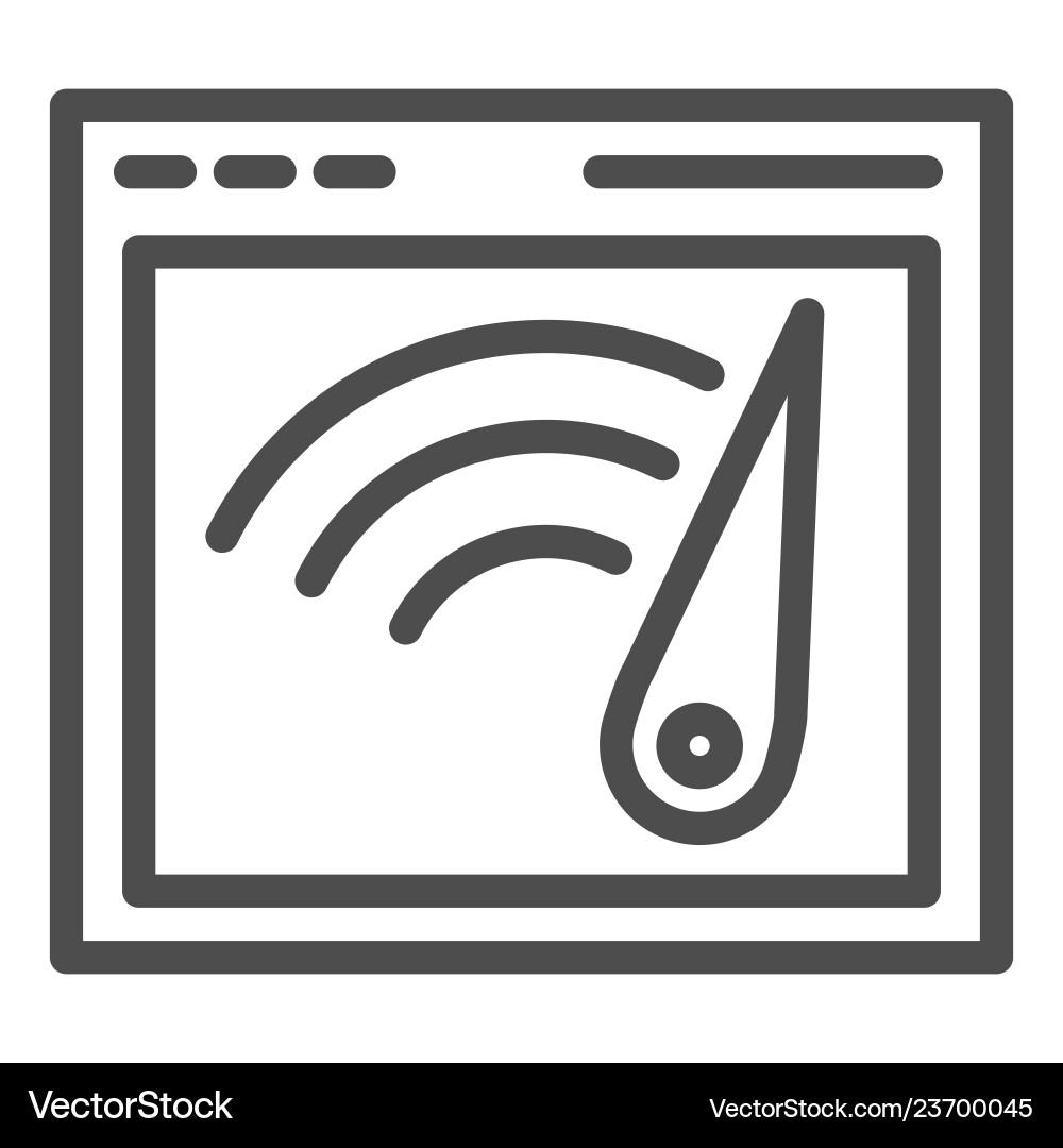 Browser speed line icon computer window Browser speed line icon computer window vector image