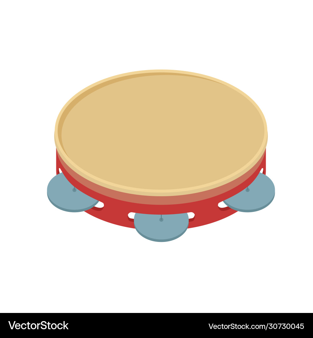 Cartoon colorful tambourine hitting musical Cartoon colorful tambourine hitting musical vector image