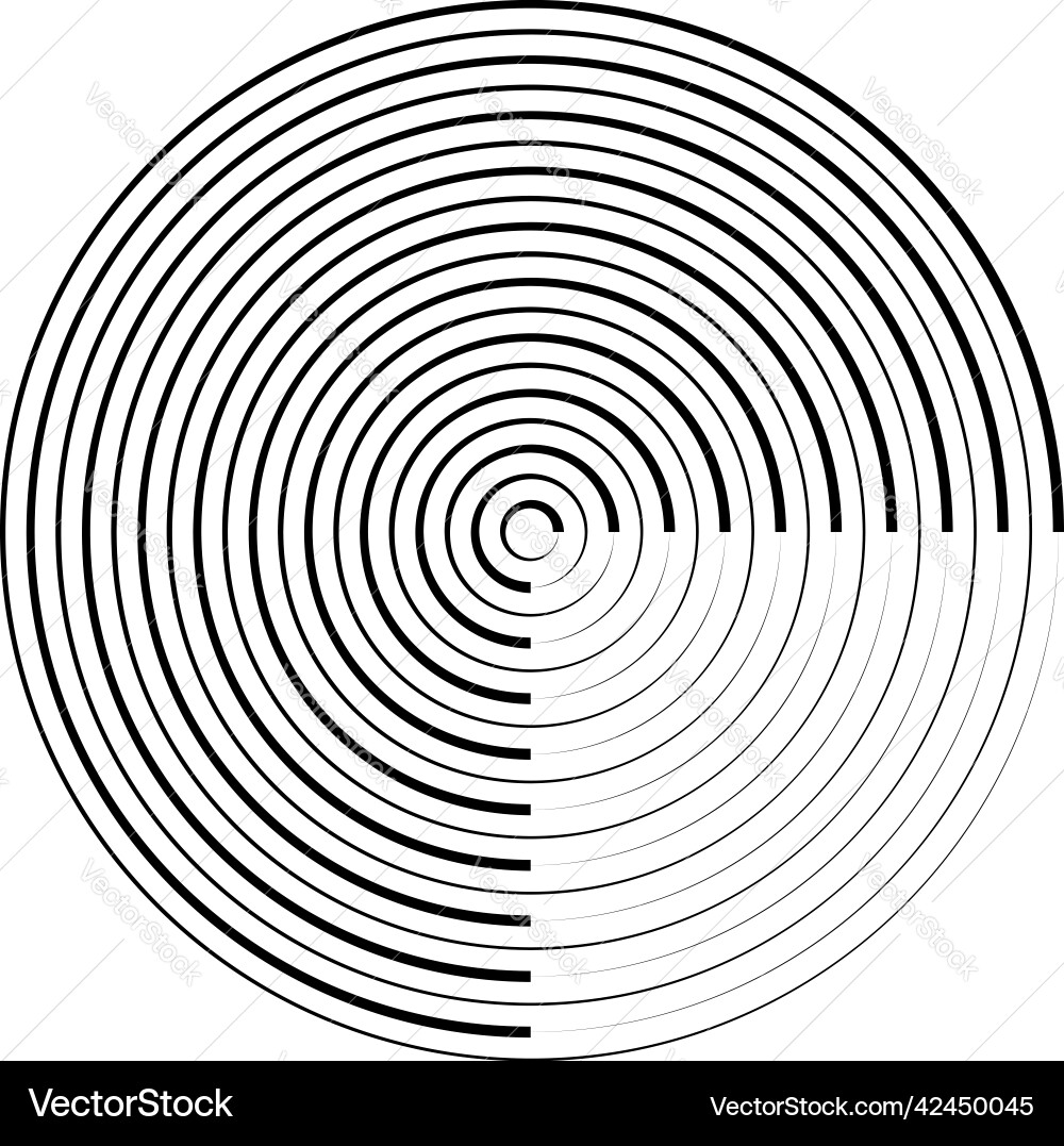 Converging radial circular lines element Converging radial circular lines element vector image