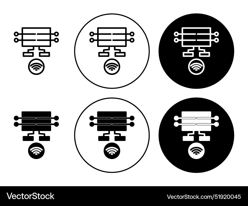 Data streaming icon collection of outline thin Vector Image