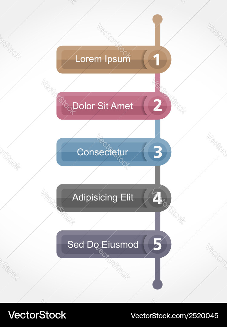 Design template with five elements Vector Image