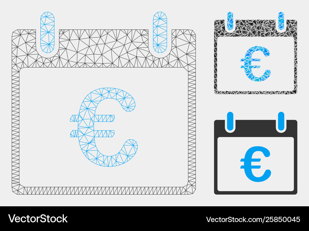 Euro Kalendertag mesh 2d model Euro Kalendertag mesh 2d model vektorbild