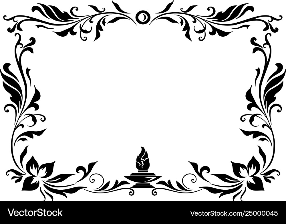 Figured frame with lamp Vector Image