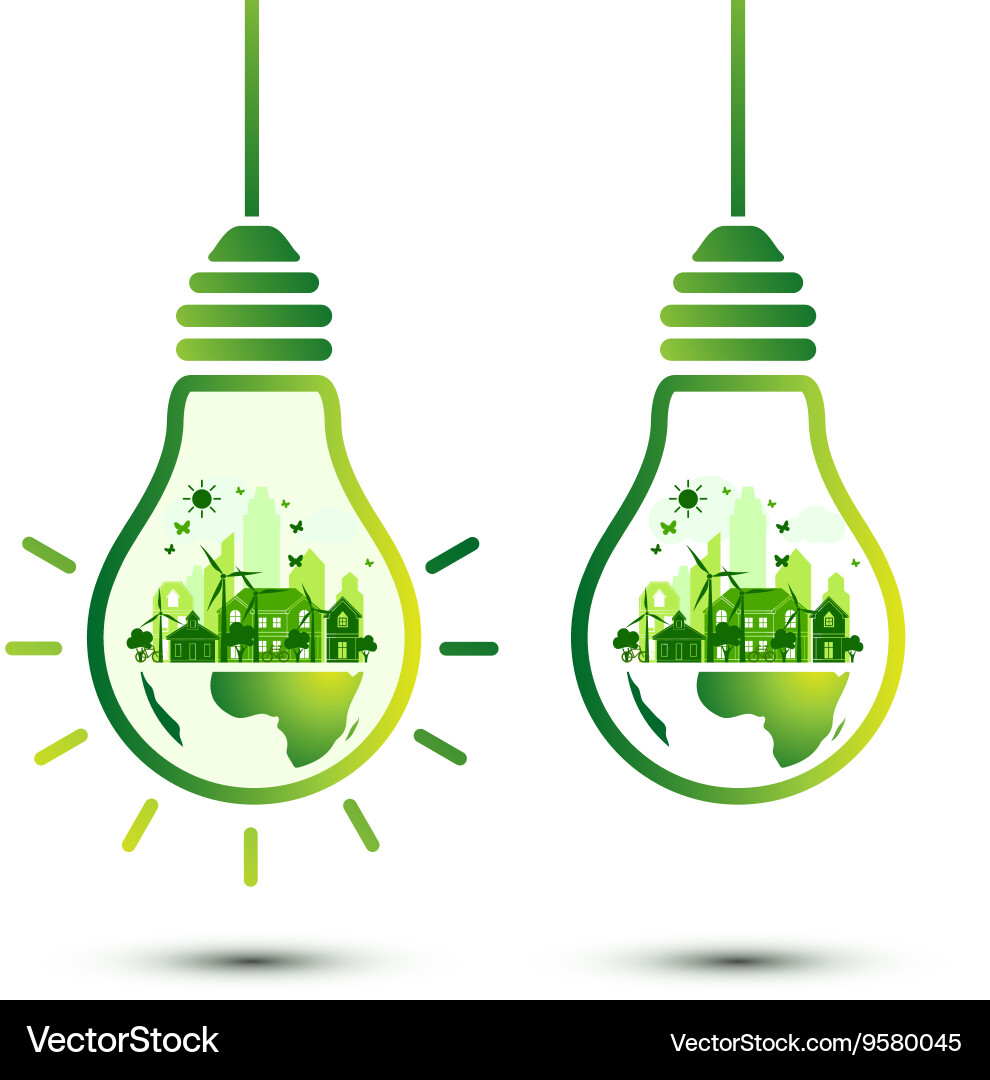 Green city Royalty Free Vector Image - VectorStock