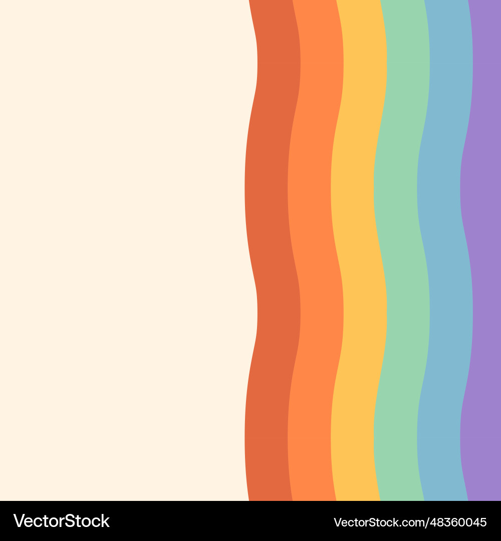 Groovy rainbow retro background with copy space Groovy rainbow retro background with copy space vector image
