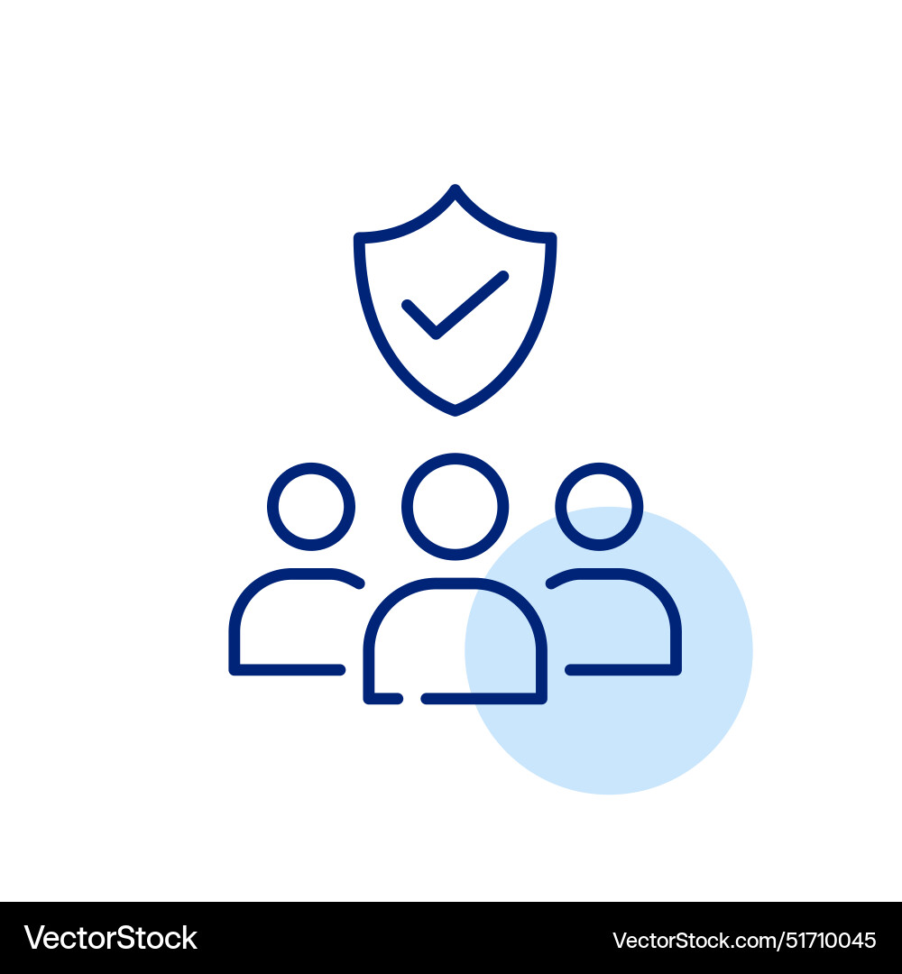 Group of users shield with checkmark verified Vector Image