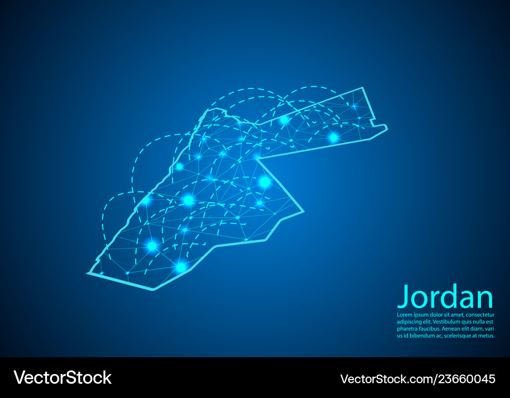 Jordan Karte mit Knoten verknüpft durch Linien Konzept Jordan Karte mit Knoten verknüpft durch Linien Konzept vektorbild