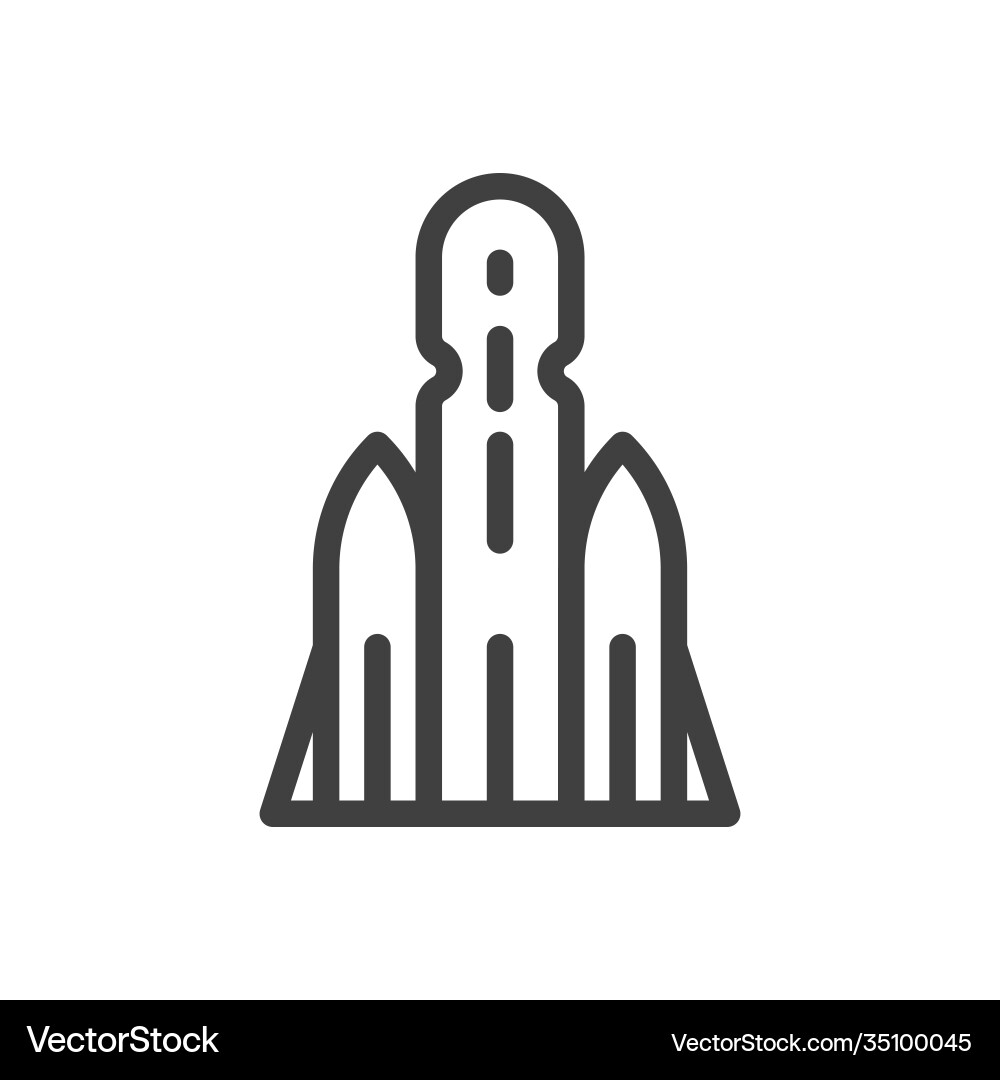 Minimalistic spaceship icon a simple linear image Minimalistic spaceship icon a simple linear image vector image
