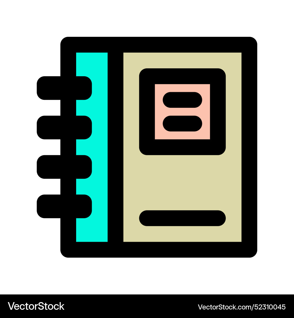 Noteblock flat icon file document data book Noteblock flat icon file document data book Vector Image