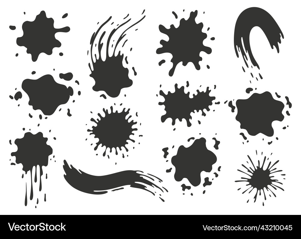 Paint blots splashes set for design use grunge Paint blots splashes set for design use grunge vector image