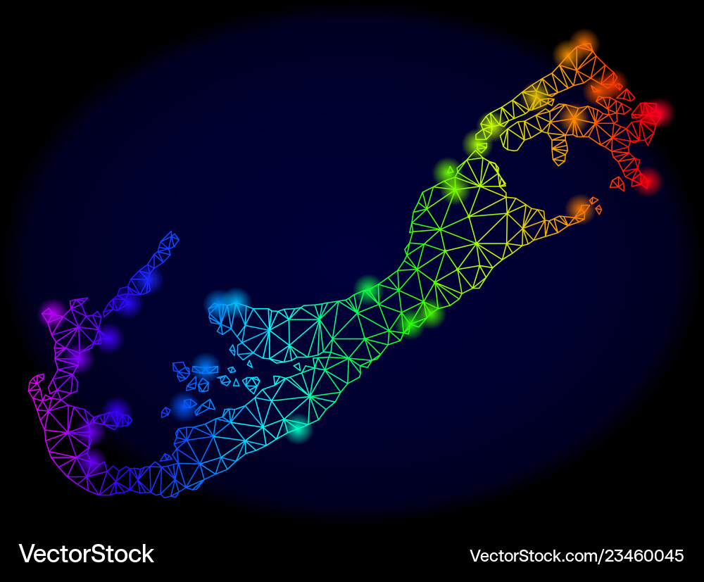 Polygonal 2d spectrum mesh map of bermuda Polygonal 2d spectrum mesh map of bermuda vector image