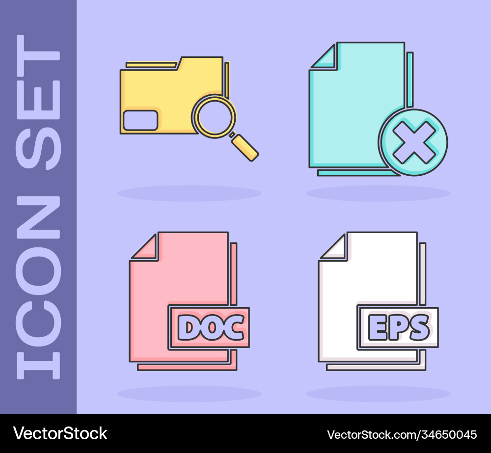 Set eps file document search concept with folder Set eps file document search concept with folder vector image