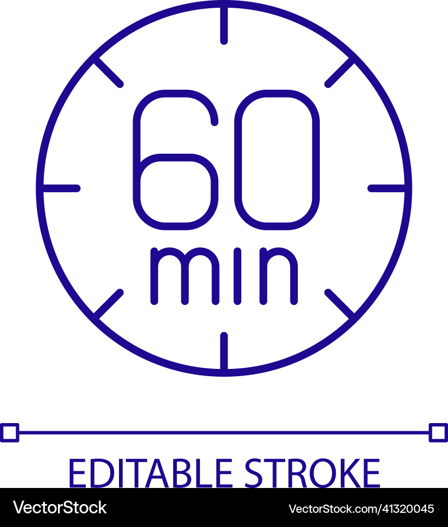 Sixty minutes limit rgb color icon Vector Image