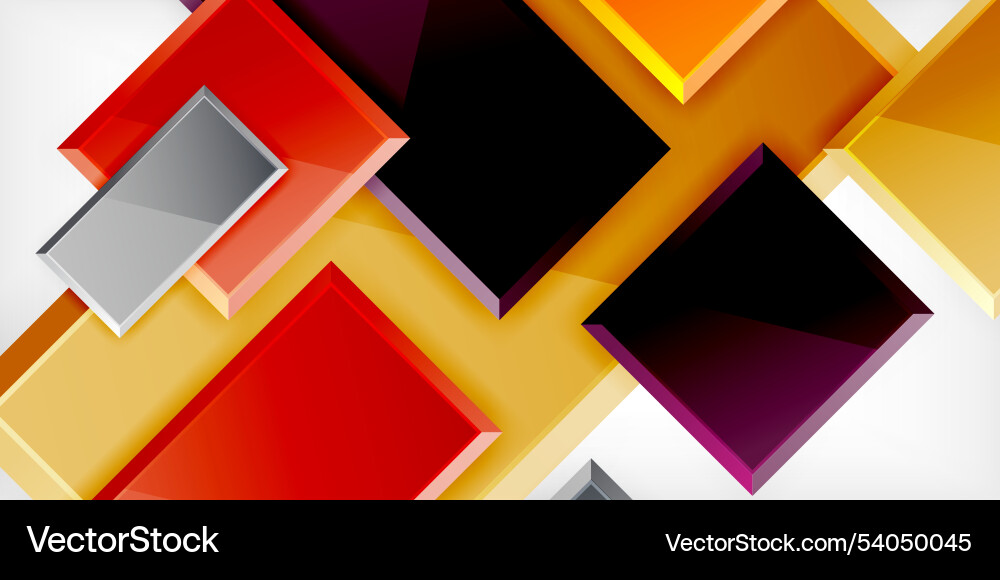Square shape color abstract geometry vector image