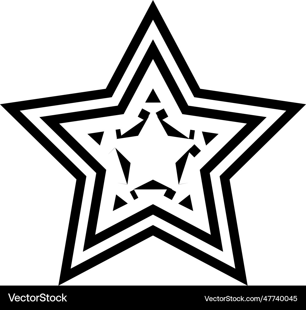 Star art tattoo vintage line icon vector image