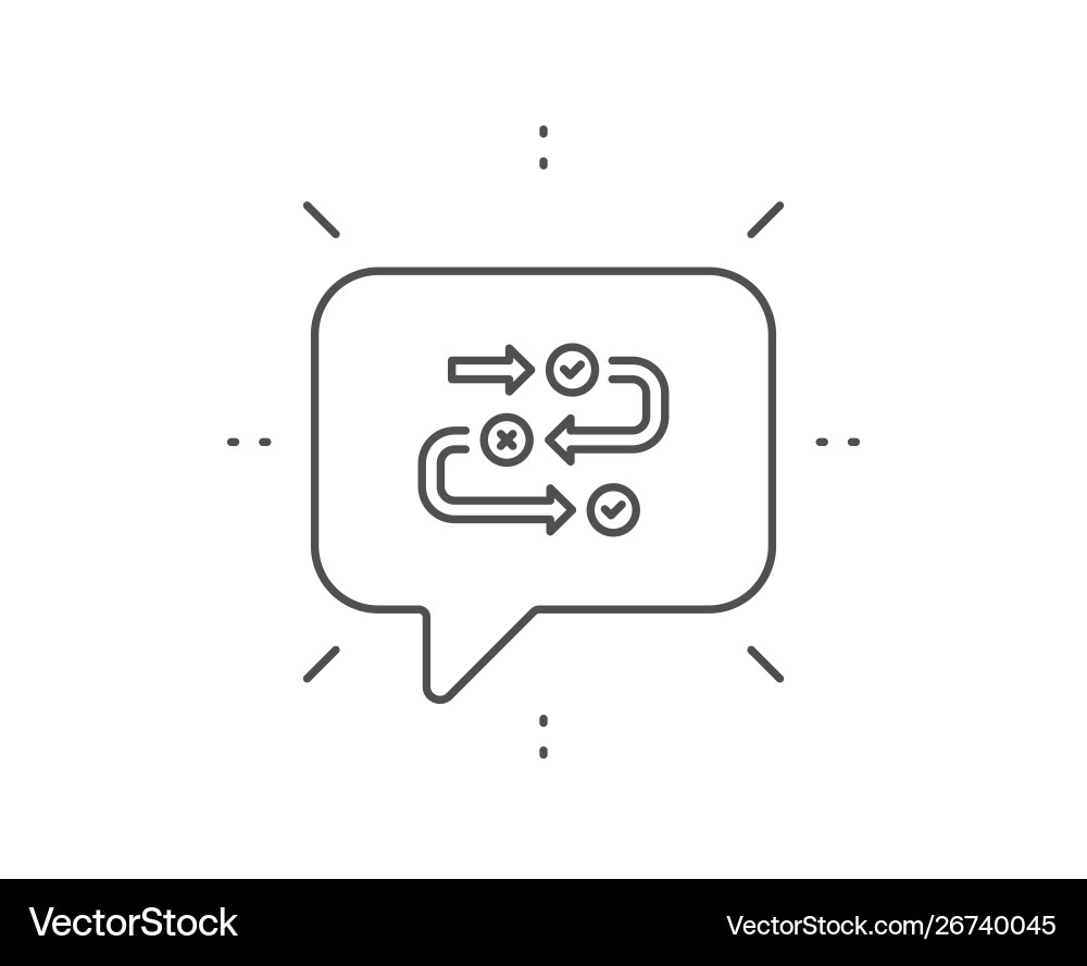 Survey progress line icon algorithm sign vector image
