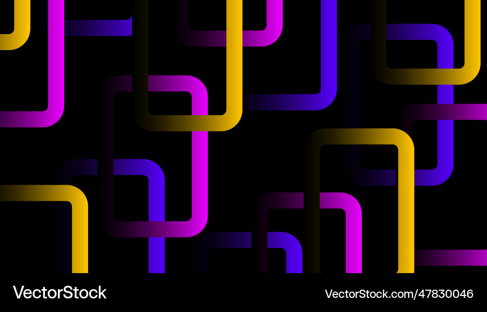 Abstract neon color rectangle pattern on black Vector Image