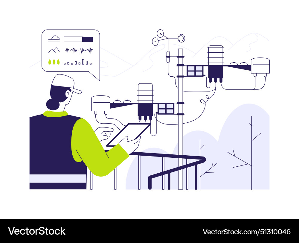 Analyzing environmental data abstract concept Analyzing environmental data abstract concept vector image