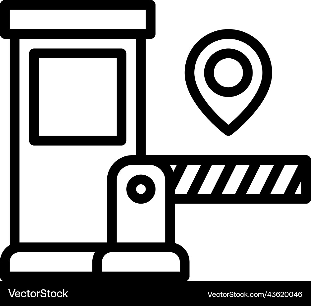 Barrier gate icon location map and navigation Vector Image